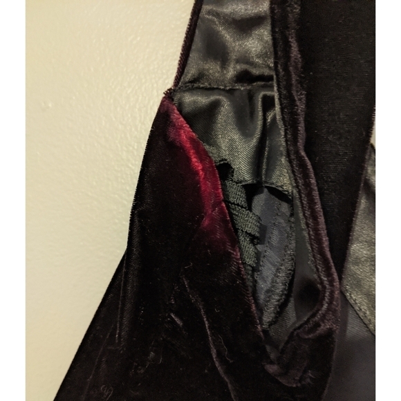 Vintage 80's Scott McClintock Velvet Dress Gold Lamé Skirt - Picture 8 of 9